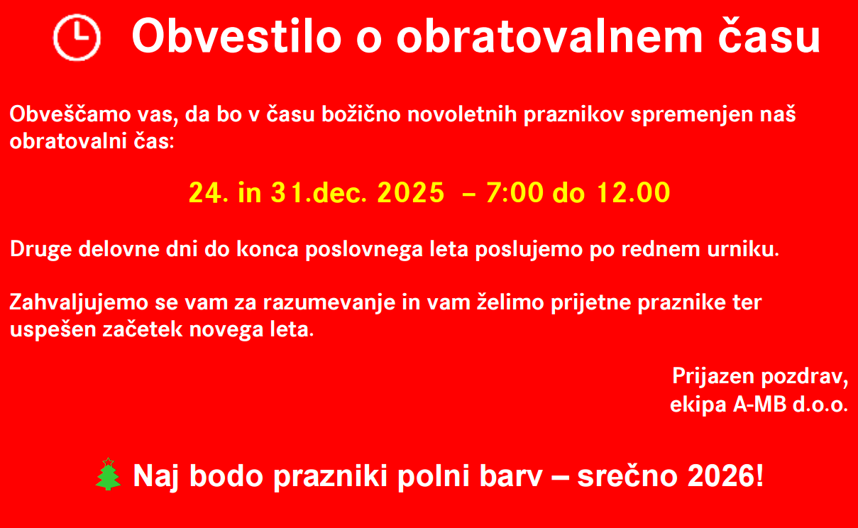 spremenjen delovni čas